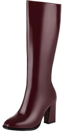 warehouse deal Reitstiefel Damen Damen Flach Rutschfeste Laufsohle Elegant Klobiger Blockabsatz Spitze Zehe Langsch barfußschuhe damen sale damenschuhe sommer sale