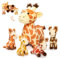 OUOZZZ 5 Stück Giraffe Kuscheltier Set, 32cm Weich Giraffe Plüschtier mit 4 Baby Giraffen Stofftiere im Bauch - Baby Geburtstagsgeschenk für Kinder