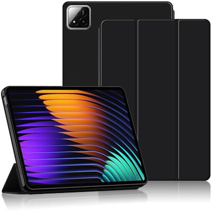 zZjoOoj Funda Silicona para Xiaomi Pad 7 / Xiaomi Pad 7 Pro (11,5 Pulgadas 2025 Modelo) con Función de Soporte y Función de Apagado Automático/Despertador, Negro