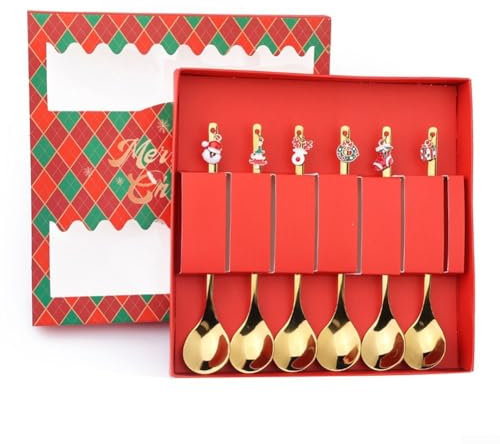 Set di posate decorative in acciaio inox con motivi festivi per riunioni di famiglia (B)