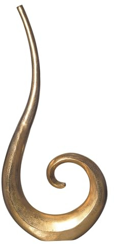 FineBuy Deko Vase 100 cm Aluminium Spirale Blumenvase Modern Groß, Dekovase Extravagant für Blumen, XXL Alu Bodenvase Metall Wohndeko Handgefertigt Gold