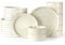 GBHOME Dinnerware Set for 8, 24 Piece Speckled Plates and Bowls Set with Glazed Bottom, Chip and Scratch Resistant Stoneware Plates Sets, Dishwasher & Microwave Safe Dishes, Light Beige