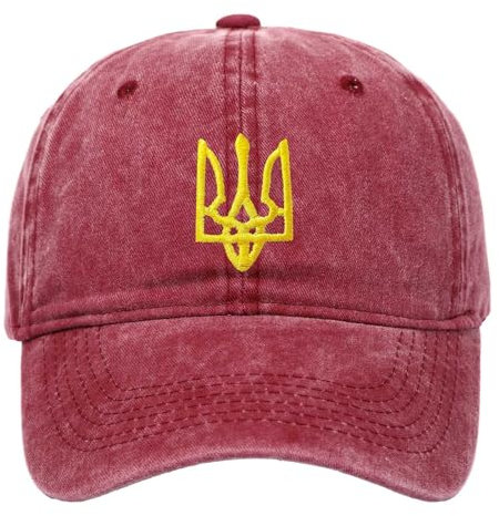 SUPTTING Unisex Baseball Cap Kappe mit Ukraine Tryzub Stickerei Verstellbar Baumwolle Basecap Gewaschen Vintage Stil Schildmütze Sonnenhut für Damen Herren Trucker Cap Kopfbedeckung