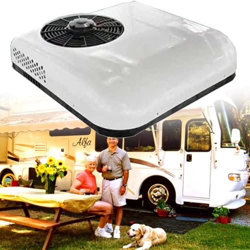 12V/24V DC RV Climatiseur,RV Climatiseur De Toit,Climatiseur Silencieux,avec Refroidissement Et Chauffage,pour Camping-Cars,Bus,Excavatrices,Camping-Cars,VéHicules Agricoles,White-24V
