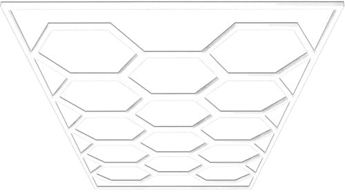 AKPHBKFG Sechseckige LED-Garagenleuchte, LED-Deckenleuchte, 6500 K, 2,4 x 4,8 m Rasterbeleuchtung, Sechseck-LED-Beleuchtung mit 14 Leuchten, Rahmen- und Zwischendecken-Set 14-HEX