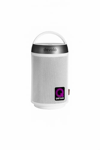 Devola 1500W Electric Space Heater, Portable Ceramic Fan Heaters With Oscillation, Tip-Over & Overheat Protection, 8 hour timer, 3 modes, Carry Handle (White & Silver)