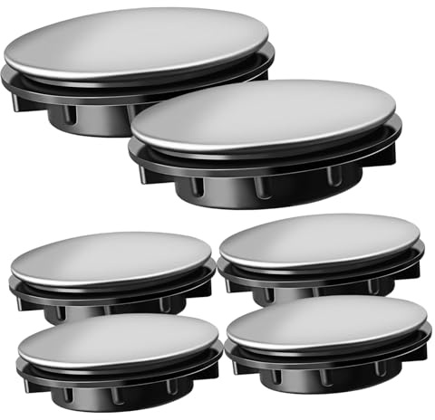 SEWACC 6 pièces Bouchons Étanchéité pour Évier Acier Inoxydable Couvercles de Trou de Robinet de Cuisine Cache-trou de Vasque avec Joint Étanche Décoration Moderne pour Évier de Lavabo