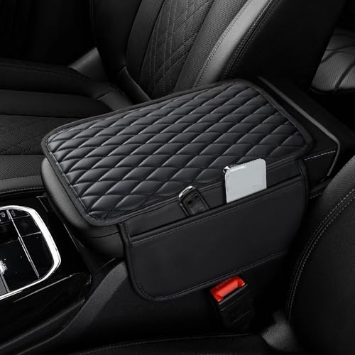 JJQFLB Auto Armlehne Pad Armrest Schutz Kissen Mit Seite Lagerung Tasche, Kompatibel für Benz GLS X166 X167,1-Black