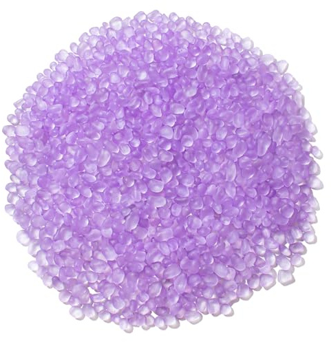 Keedolla Purple Sea Glass Pebbles, 1.9KG/4.2LB Frosted Glass Stones Decorative Gemstones for Home Decor, Vase Fillers, DIY Art Crafts, Aquarium Rocks, Fish Tank Gravel - Blue Mixed
