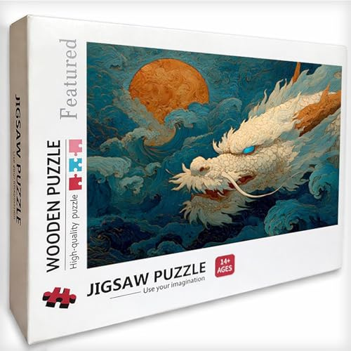Dragon Holz Puzzles 141x87cm Cloud Jigsaw Puzzles für Erwachsene 4000 Teile Mit Box, EIN Herausforderndes Rätsel Game, Geschenk Teenager, Für Geschenk und Deko, Geeignet für Alle Altersgruppen, D-9808