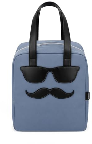 KASANOVA Borsa termica impermeabile 8,5 L baffi blu con manici