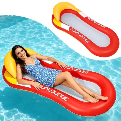 Colchoneta Piscina Adultos, Hamaca de Agua 4 En 1 Flotadores Hinchables para Piscina Hamacas Hinchables Piscinas para Adultos y Niños, Piscinas y Playas