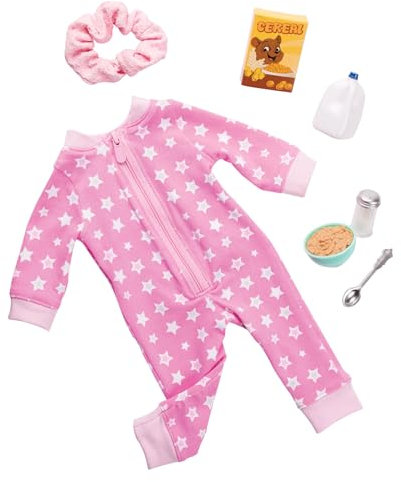 Our Generation – 46 cm Puppenkleidung – Pyjama Outfit – Zubehör für Spielzeugnahrung – Rollenspiel – Spielzeug für Kinder ab 3 Jahren – Träumen unter Sternen