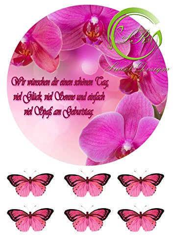 Orchideen №2 Tortenaufleger Geburtstag, … Deckopapier, Zuckerpapier Ca. 20Ø