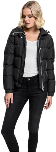 Urban Classics Ladies Hooded Puffer Jacket Frauen Übergangsjacke schwarz