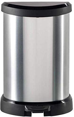 Curver Deco Bin 240568 Mülleimer 15 l (B x H x T) 303 x 448 x 268 mm Silber, Schwarz 1 St.