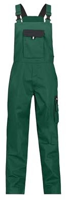 DASSY® Calais Zweifarbige Arbeitslatzhose - Größe 66 - FLASCHENGRÜN/SCHWARZ