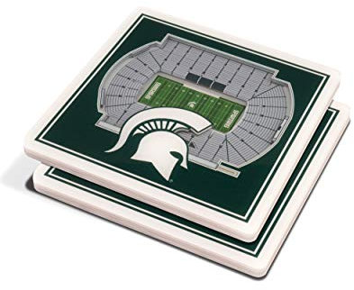 YouTheFan NCAA Michigan State Spartans 3D StadiumView Untersetzer – Spartanisches Stadion