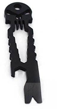 Prom-near Edelstahl EDC Multi-Purpose Skeleton Crowbar Schlüsselanhänger Schraubenschlüssel Flaschenöffner Crowbars Multifunktion Camping Schlüsselanhänge (Schwarz)