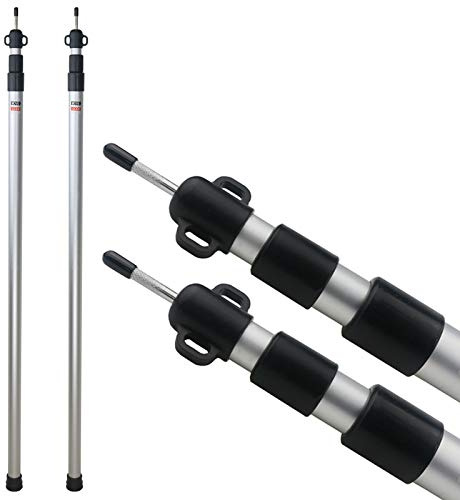 Sunnyglade 2 Pcs Adjustable Tarp Poles Telescoping Rods Aluminum Silver