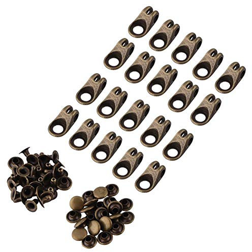 20 Stück Alu Lace Hooks Fittings Schnallen mit Nieten für Boot Reparatur/Camp/Hike/Climb Zubehör(Bronze)