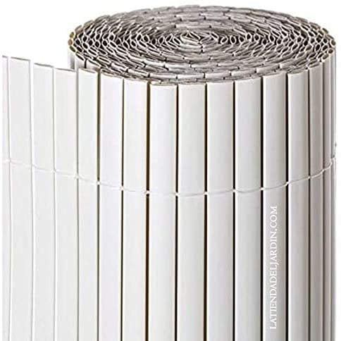 Suinga CANISSE occultante Double Face 2 x 3 m, PVC Blanc, apporte Un Aspect Moderne, élégant et différent dans Votre Jardin ou sur Votre terrasse.