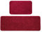 MIULEE Badematte Duschvorleger Badvorleger Flur 2er Set rutschfest Matte Teppiche Badteppich Badezimmerteppich Waschbar Saugfähig für Bad Wohnzimmer Rot 40x60 cm und 45x120 cm
