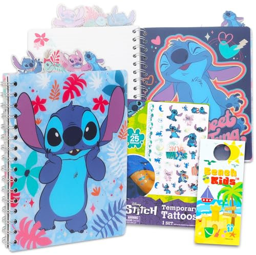 Lilo and Stitch Schulbedarf-Set – Disney Lilo und Stitch Tagebuch, Notizbuch für Kinder und Erwachsene, Stich-Schulsachen-Set mit Tsum Tsum Aufklebern (Lilo und Stitch Notizbuch)