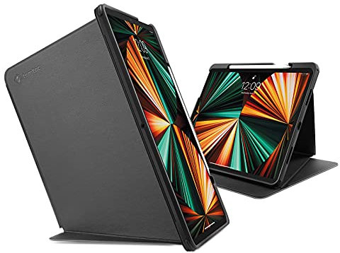 tomtoc Hülle für 12,9-Zoll iPad Pro (6./5. Generation) M2&M1 2022-2021, Schutzhülle mit Vertikal/Horizontal Standpositionen, Stifthalter, Auto Sleep/Wake Up, Case Cover mit Mehreren Winkeln