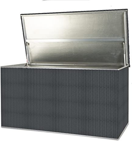 TerraGala Rattan Auflagenbox, Outdoor-Kissenbox, wasserdicht, 115cm x 60cm x 60cm (anthrazit)