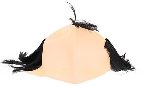NUOBESTY Bald Perücke Halbglatze Latex Glatze Kappe Halloween Karneval Disco Karneval Mottoparty Cosplay Haarschmuck Zubehör Kopfbedeckung für Kinder Erwachsene Make- Up Kostüm