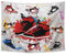 SVBright Retro-Basketballschuhe, Wandteppich, 140x198 cm, Sneaker-Dekorationen, Party-Sport für Jungen, ästhetisch, cool, Graffiti, lustig, bunt, Stoff, Wandbehang, Schlafzimmer, Wohnheim