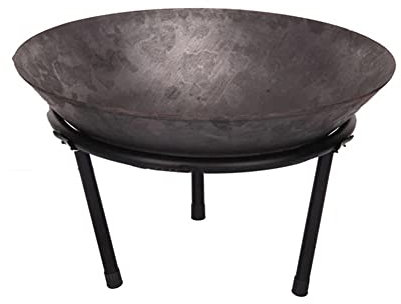 Brasero al aire libre Tazón de fuego grande Pozo de fuego de hierro fundido al aire libre para jardín Patio Terraza Camping Fogata Herramientas para barbacoa Fogatas y cuencos (Color : Black, Size :