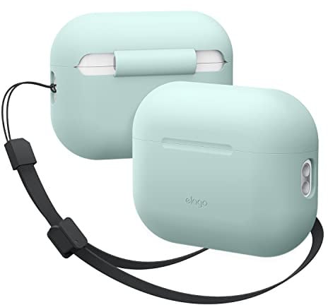 elago Silikonhülle Kompatibel mit Apple AirPods Pro 2. Generation Case, Inklusive Riemen, Front-LED sichtbar, Unterstützt Kabelloses Aufladen (Grün)