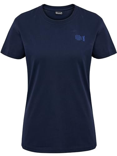 hummel Damen Hmlcourt Cotton T-shirt S/S Woman T Shirt, Marine, M EU
