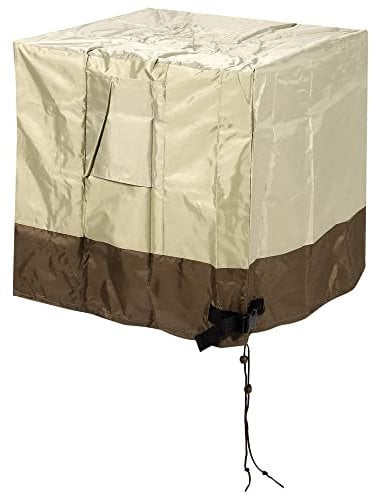 sourcing map Klimagerät Deckel Wasserfest für Außengeräte AC-Abdeckung 30x30x32 Beige Braun