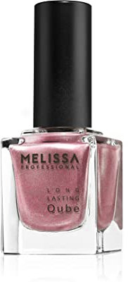 Melissa Smalto Unghie Lunga Durata - Long Lasting Qube 10 ml | Finitura Glitter Rosa Antico | Brillantezza Intensa e Tenuta Estrema