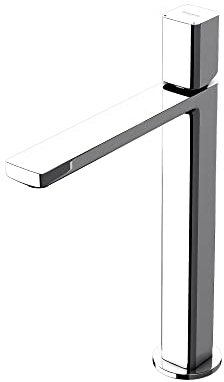 doporro Armatur Bad Wasserhahn Badezimmer Einhebelmischer Silber 30,9 cm hoch Waschbeckenarmatur eckig Waschtischarmatur Einlochmontage DIN-Anschluss WAO-7901H