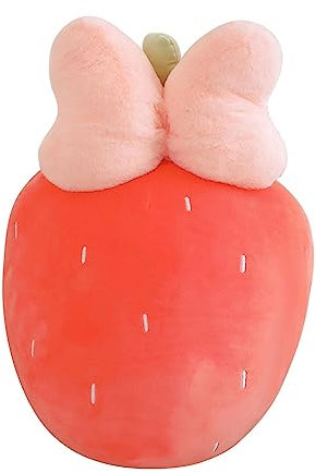 Teksome Fresa Peluche | Muñeco Peluche con Fresa | Bonitos Peluches Frutas, Almohadas para abrazar la decoración la habitación para Novia, niños y niñas