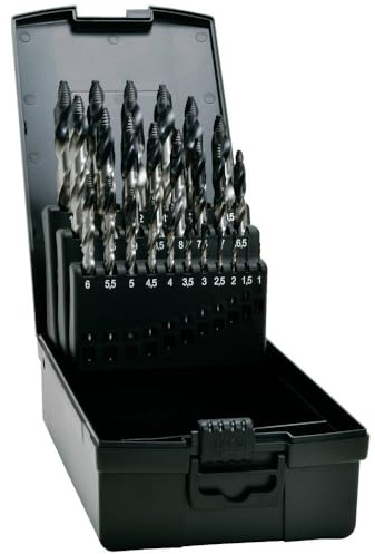 Exact 74962 TIAIN-TIP Spiralbohrer-Set 1 mm, 1.5 mm, 2 mm, 2.5 mm, 3 mm, 3.5 mm, 4 mm, 4.5 mm, 5 mm, 5.5 mm, 6 mm, 6.5