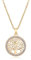 Dreamtimes Collier arbre de vie pour femmes en acier inoxydable couleur or Zircon clair pendentif rond Chaînes de cou Arbre de famille Bijoux de mode (or)