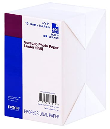 EPSON SureLab Fotopapier glänzend (Vorderseite) 250 g für D500/D1000 – 10 x 15 cm – 400 Blatt