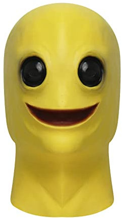 Yearsahrk Maschera aliena Halloween Divertente Maschera aliena sorridente gialla Nuovo mostro Maschera in lattice Costume di Halloween Cosplay Party Prop