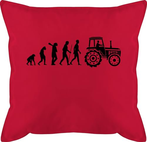 Shirtracer Kissen 50x50 - Traktoren - Evolution Traktor - 50 x 50 cm - Rot - Geschenke für traktorfans Landwirt Farm mit füllung trecker Landwirtschaft Farmer traktorfan Mann Bauern Bauer Landwirte