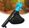 Barredora de hojas con cable para terraza, césped y jardín Soplador de hojas inalámbrico con bolsa de recogida de 45 litros y hombro ajustable