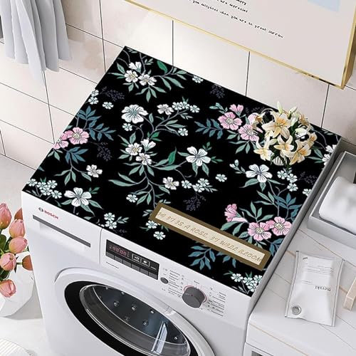 QMZDXH Housse Anti-dérapante pour Lave-Linge et sèche-Linge Protection Machine a Laver Couvercle de Lave-Linge AntidéRapant Housse De RéFrigéRateur Lave Linge Top A,40 * 40cm
