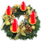 EHOTER Künstlich Adventskranz mit 4 Kerzenhalter Kerzenständer Weihnachtskranz Weihnachts Kerzenringe Tannenkranz Adventsgesteck für Zuhause Hochzeit Tischdeko Dekoration Geschenk (Gold)