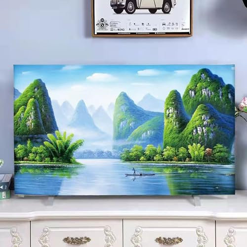 ZYREHAW 30-85 Inches TV Cover, Dust Proof TV Screen Protector, Television Dust Cover, TV screen protector, LCD TV Cover For Indoor Bedroom Living Room Decoration flat/curved TV screens A,85IN