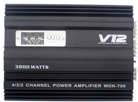Jolsaawie Amplificador de Audio para AutomóVil de 12 V y 3800 W, Carro de Salida de Graves Dual de Alta Potencia, Altavoz de Audio de 4 Canales, Amplificador de Subwoofer