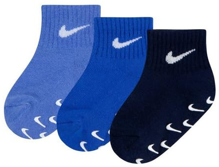 NIKE Unisex Baby 3pk Gripper Qtr Socken (1er Pack)